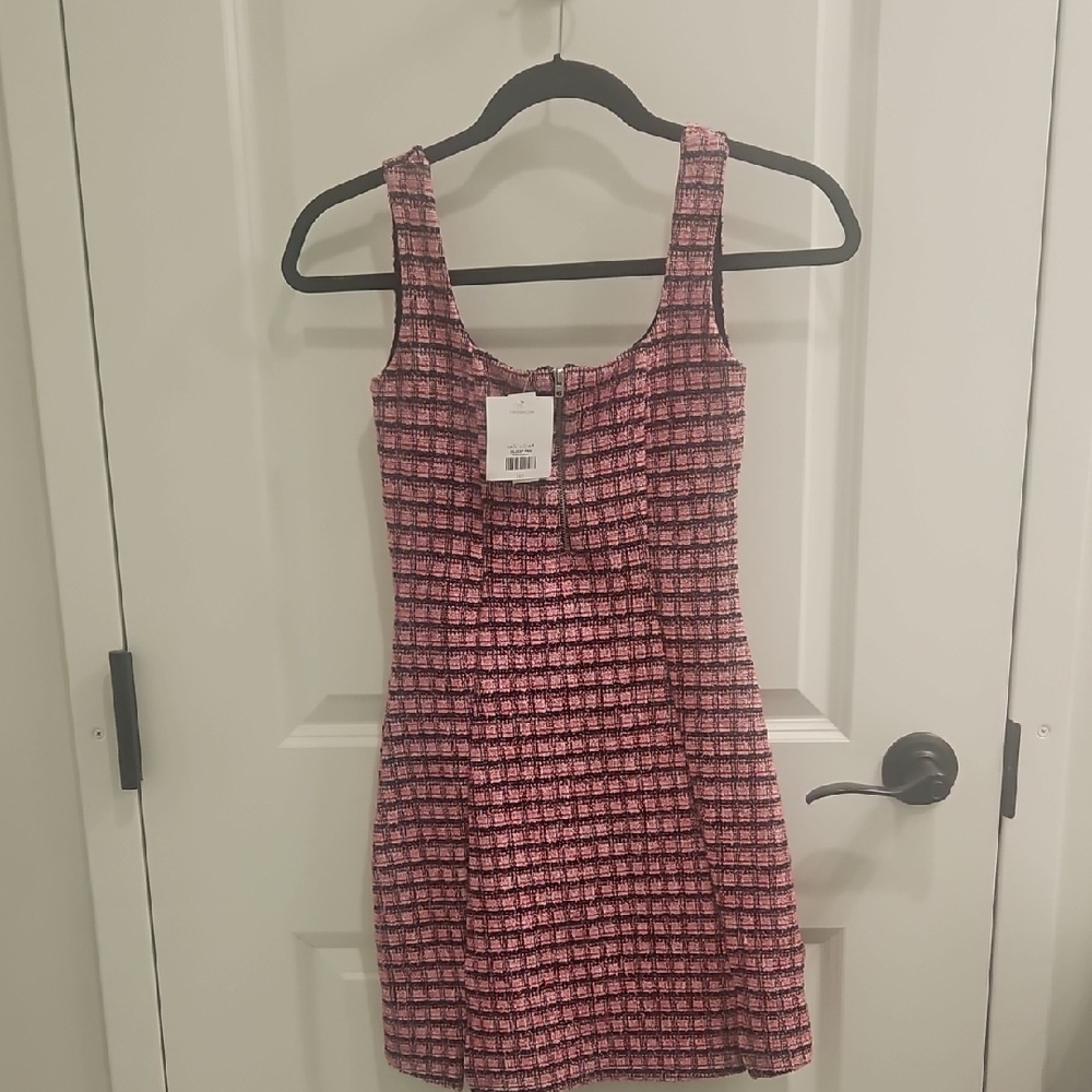 Topshop Petite Pink and Black Textured Dress (Never Worm & With Tags)